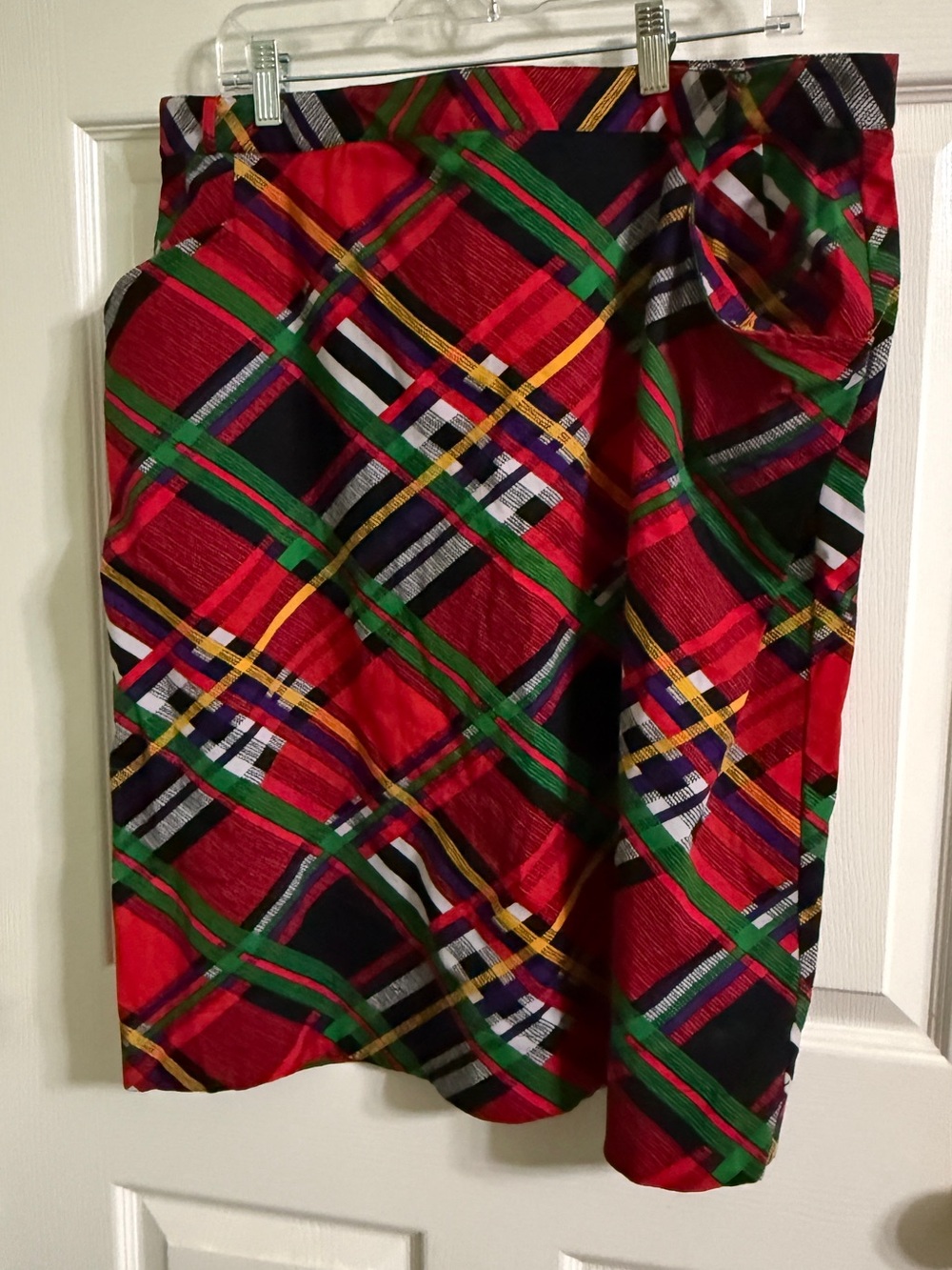 Trashy Diva Red Plaid A-Line Skirt with Green and Black Accents